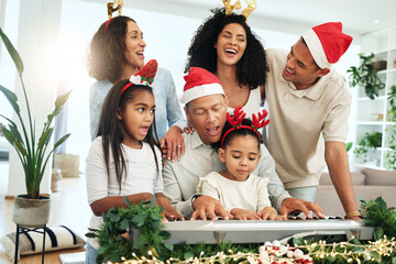 Love, Christmas and family singing, quality time and happiness with bonding, loving and smile....