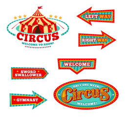 Chapiteau circus, marquee or carnival signs © Vector Tradition