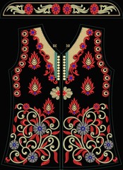 EMBROIDERY NECKLINE DESIGN FOR WOMEN SUIT. TRADITIONL COLLAR EMBROIDERED NECKLACE DESIGN WITH ETHNIC FLOWERS.