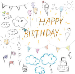 Fototapeta premium birthday party elements