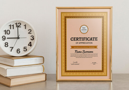 Golden Certificate Design Template