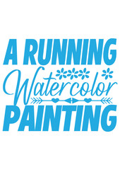 a running watercolor painting
