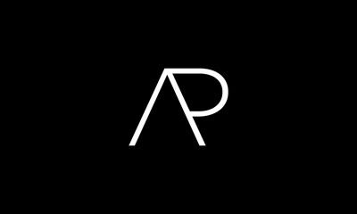 Minimal line A and P initial logo