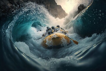white-water rafting - extreme sport - obrazy, fototapety, plakaty