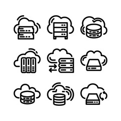 cloud data icon or logo isolated sign symbol vector illustration - high quality black style vector icons
