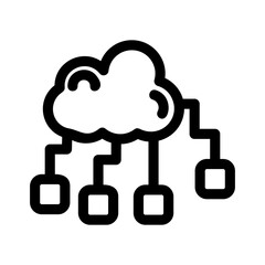 cloud network icon or logo isolated sign symbol vector illustration - high quality black style vector icons
