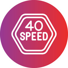 Vector Design 40 Speed Limit Icon Style