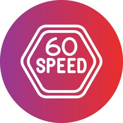 Vector Design 60 Speed Limit Icon Style