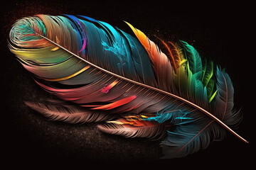 Feather with colorful