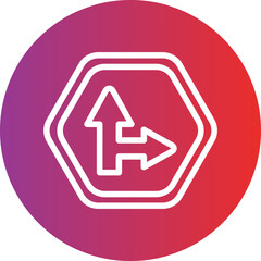 Vector Design Side Road Right Icon Style