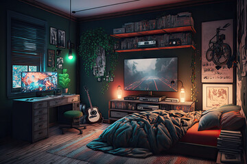 Gaming bedroom for boys