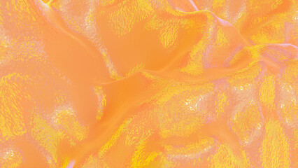 orange background. glossy wave surface. 3d render illustration