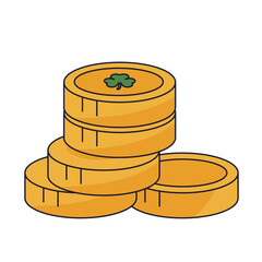 Coin St Patrick Color 2D Illustration