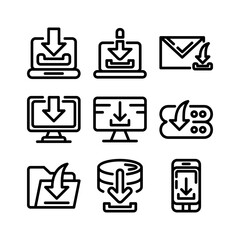 download icon or logo isolated sign symbol vector illustration - high quality black style vector icons
