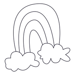 Rainbow St Patrick Outline 2D Illustration