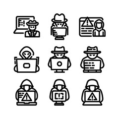 hacker icon or logo isolated sign symbol vector illustration - high quality black style vector icons
