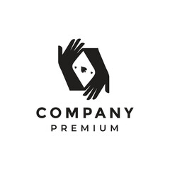 Fototapeta premium poker player professional club vegas logo design illustration