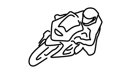 The best Super bike rider action at corner in outline icon. Vector illustration from world motorcycle racing competition element in trendy style. Editable graphic resources for many purposes. 