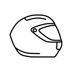 Super sport motorcycle helmet ful face in outline icon. Vector illustration from world championship motorcycle racing equipment in trendy style. Editable graphic resources for many purposes.