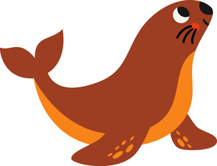 Vector illustration of sea lion isolated on white background.
