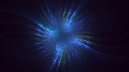 3D rendering abstract multicolor fractal light background