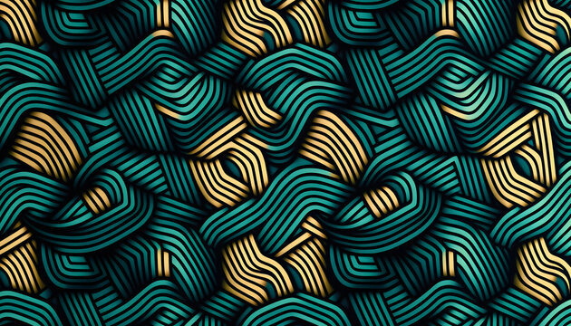 Swirls seamless pattern, Abstract strips Petals Grid Seamless Pattern, Generative AI