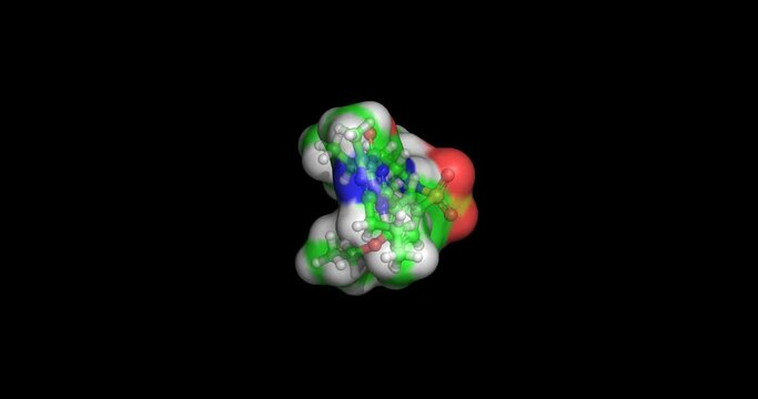 Vardenafil (Levitra, Staxyn) 3D molecule spinning 