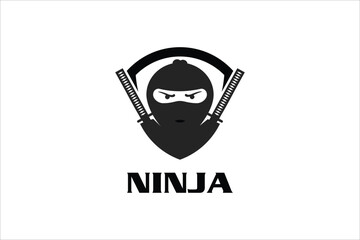 ninja with shield logo designs