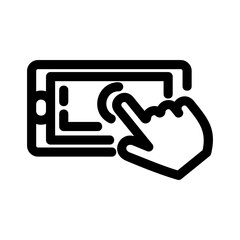 mobile click icon or logo isolated sign symbol vector illustration - high quality black style vector icons
