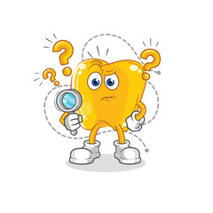 gold teeth searching illustration. character vector