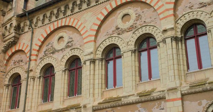 Palais du Tau Facade Exterior In Angers, Maine-et-Loire, Pays de la Loire, France, Europe. Low Angle