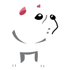 Cartoon cute bulldog for design.