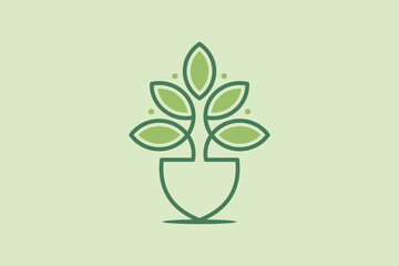 Shovel Garden logo design template element suitable for business agriculture gardening stock vector