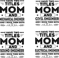 Set of mom SVG or mothers day SVG Illustration