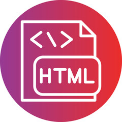 Vector Design HTML File Icon Style