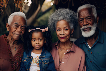 Portrait of happy family, generative AI