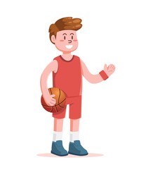 basketball player with ball vector illustration