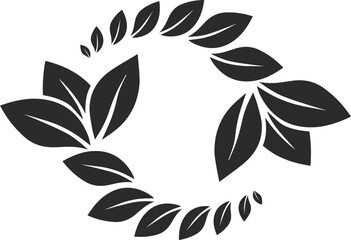 Fototapeta premium Leaf icon, natural leaf symbol black vector