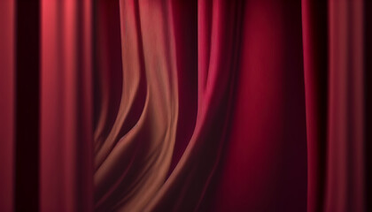 Fototapeta premium Satin fabric in trendy color Viva Magenta, generative AI.