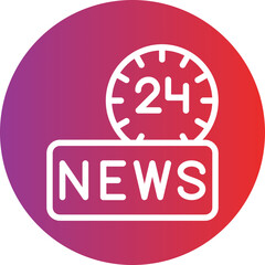 Vector Design 24 Hours News Icon Style