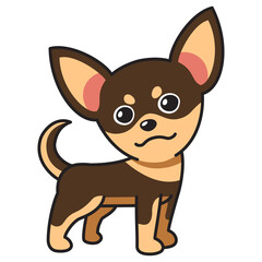 Fototapeta na wymiar Cartoon cute chihuahua dog for design.