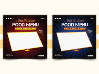 social media food promotion and Instagram menu design template