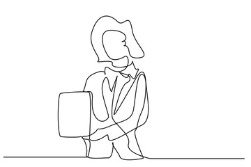 young business woman holding blank frame in hand show advertisement