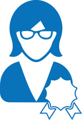 VIP customer user icon, VIP membership icon blue vector