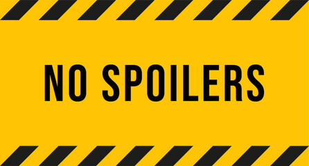 No spoilers banner. Isolated vector illustration on white background.