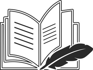 Book read and write icon, study icon black vector