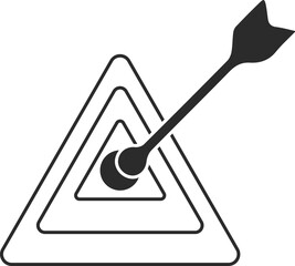 Aim magnificent icon, cervical target with an arrow icon black version