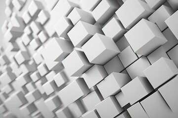White Cubes on White Geometric Surface. Photo generative AI