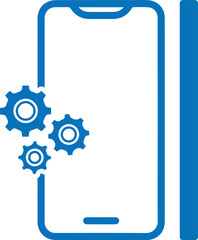 Obraz premium Phone tech specs icon, technology icon blue vector