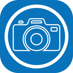 App photo icon, digital photo library icon blue vector